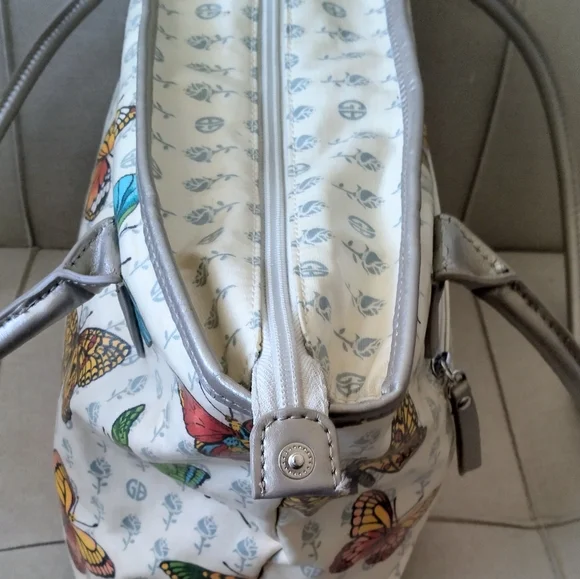 Vintage Giani Bernini Butterflies Handbag Tote Bag Purse - Picture 3 of 16